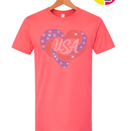 Spangle Heart USA Pride Tee