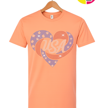 Spangle Heart USA Pride Tee