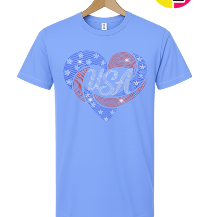 Spangle Heart USA Pride Tee