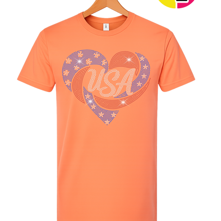 Spangle Heart USA Pride Tee