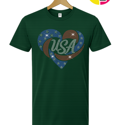 Spangle Heart USA Pride Tee