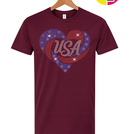 Spangle Heart USA Pride Tee