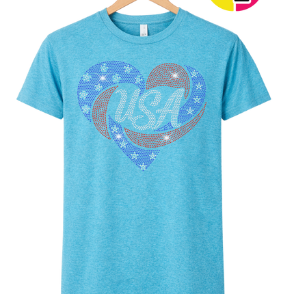 Spangle Heart USA Pride Tee