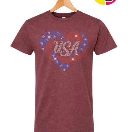 Spangle Heart USA Pride Tee