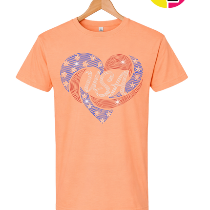 Spangle Heart USA Pride Tee