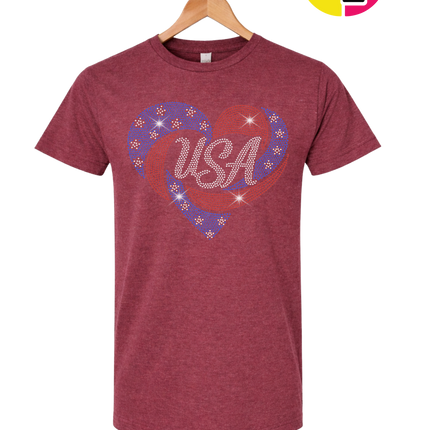 Spangle Heart USA Pride Tee