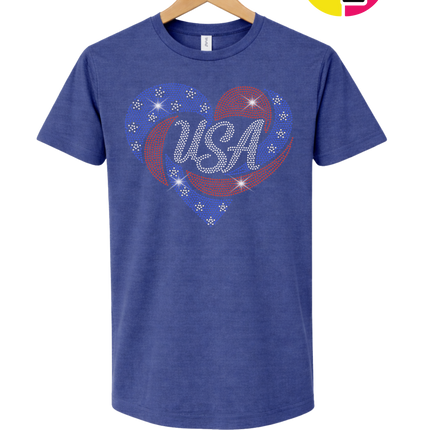 Spangle Heart USA Pride Tee