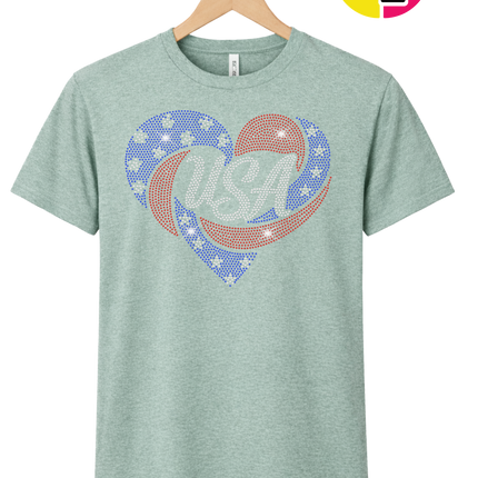 Spangle Heart USA Pride Tee
