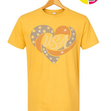 Spangle Heart USA Pride Tee