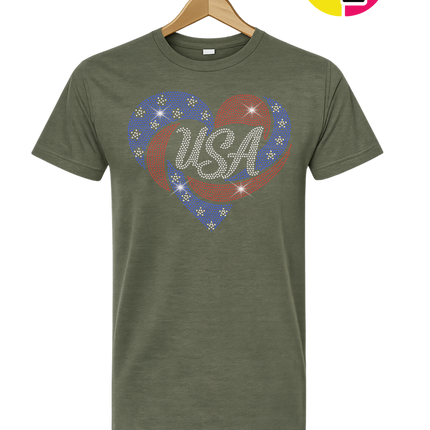 Spangle Heart USA Pride Tee