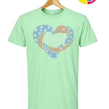 Spangle Heart USA Pride Tee