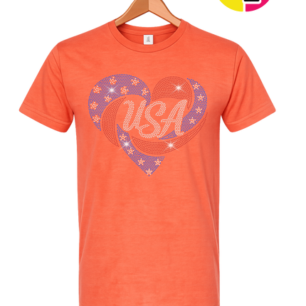 Spangle Heart USA Pride Tee