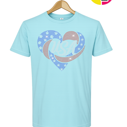 Spangle Heart USA Pride Tee
