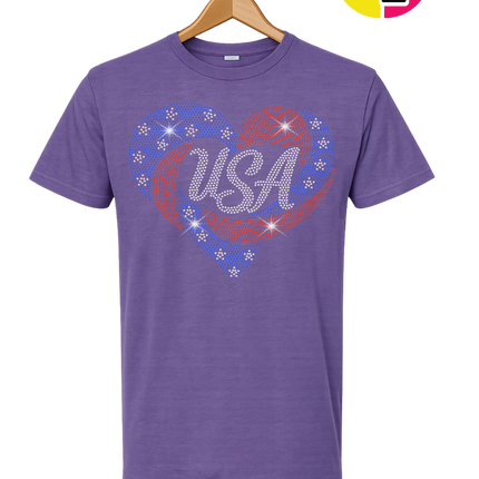 Spangle Heart USA Pride Tee