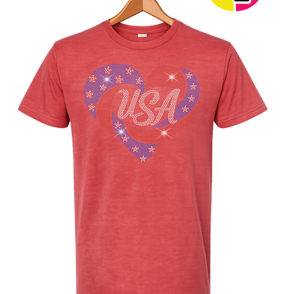 Spangle Heart USA Pride Tee