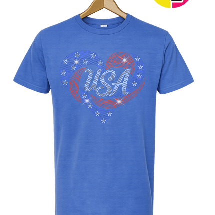 Spangle Heart USA Pride Tee