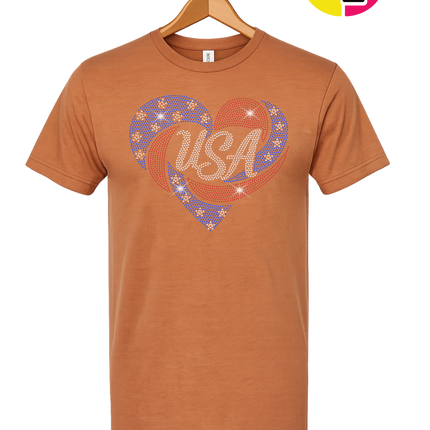 Spangle Heart USA Pride Tee