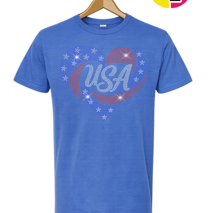 Spangle Heart USA Pride Tee