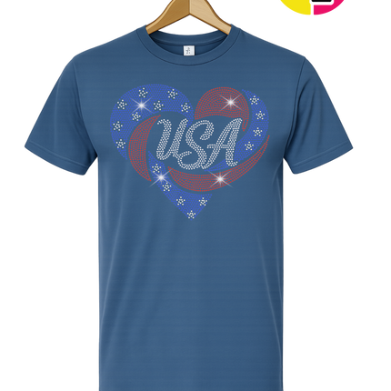 Spangle Heart USA Pride Tee
