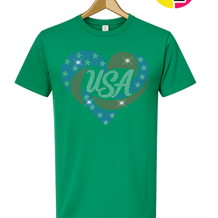 Spangle Heart USA Pride Tee
