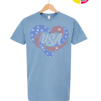 Spangle Heart USA Pride Tee