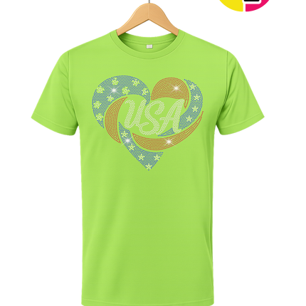Spangle Heart USA Pride Tee