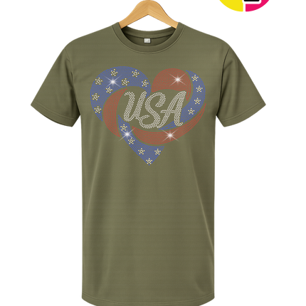 Spangle Heart USA Pride Tee