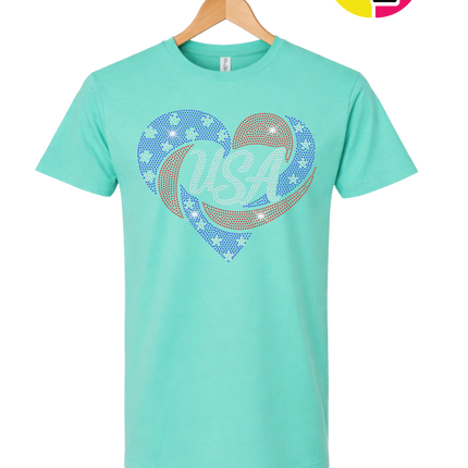 Spangle Heart USA Pride Tee