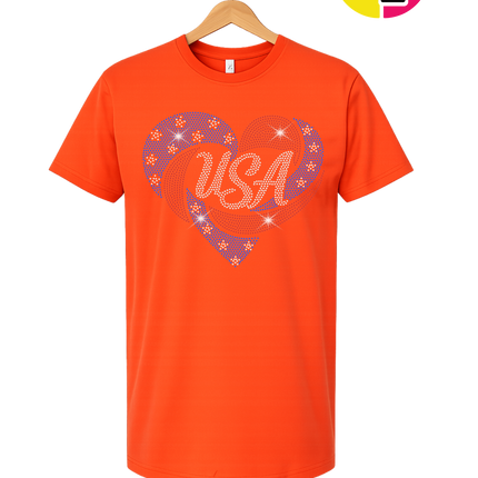 Spangle Heart USA Pride Tee