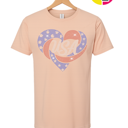 Spangle Heart USA Pride Tee