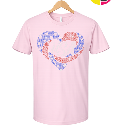 Spangle Heart USA Pride Tee