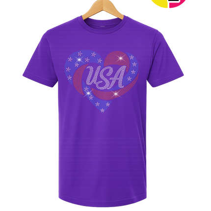 Spangle Heart USA Pride Tee