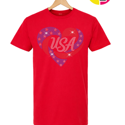 Spangle Heart USA Pride Tee