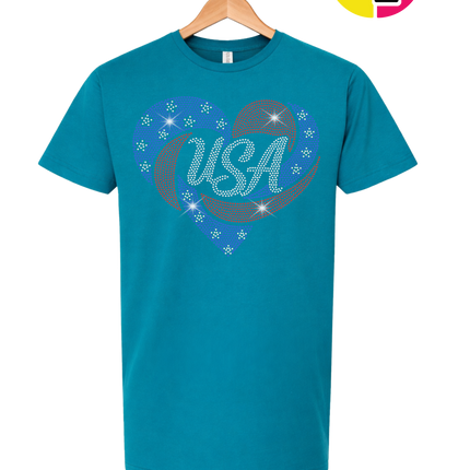 Spangle Heart USA Pride Tee
