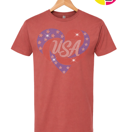 Spangle Heart USA Pride Tee