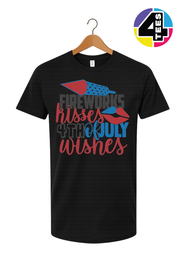 Fireworks Kisses & July Wishes Tee