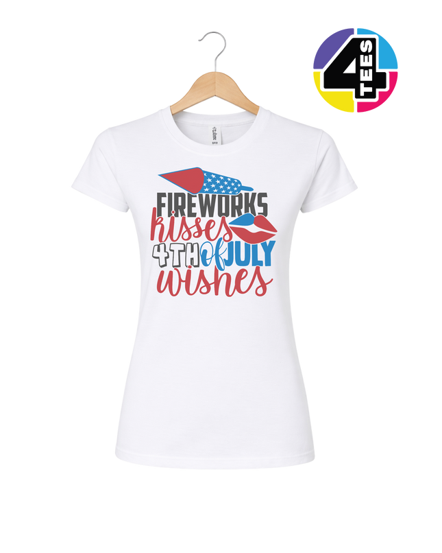Fireworks Kisses & July Wishes Women's Tee