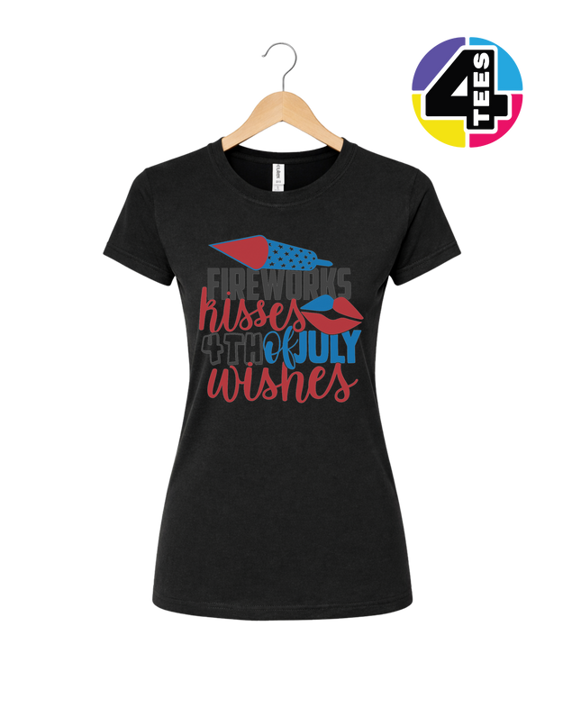 Fireworks Kisses & July Wishes Women's Tee