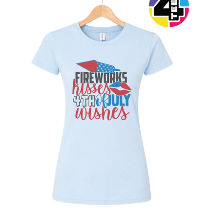 Fireworks Kisses & July Wishes Women's Tee