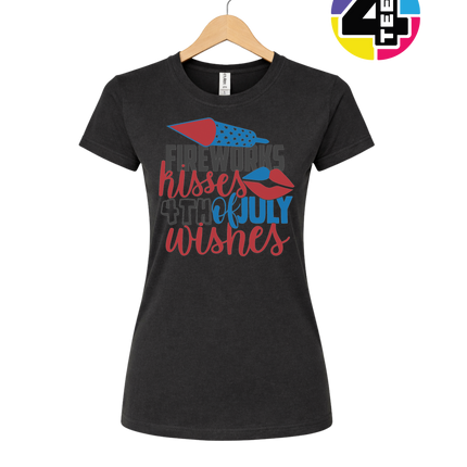 Fireworks Kisses & July Wishes Women's Tee