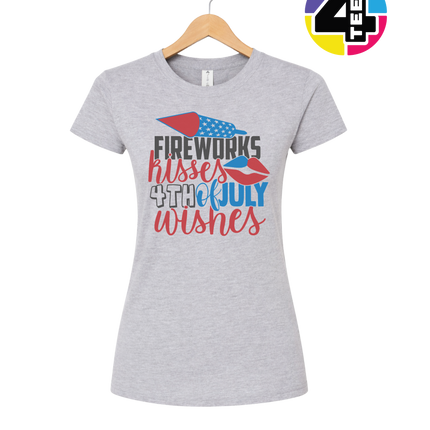 Fireworks Kisses & July Wishes Women's Tee