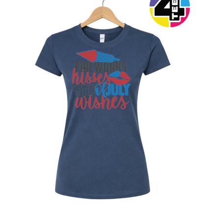 Fireworks Kisses & July Wishes Women's Tee