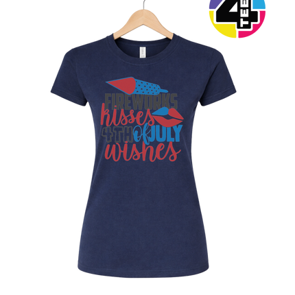 Fireworks Kisses & July Wishes Women's Tee