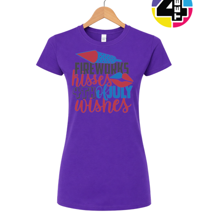Fireworks Kisses & July Wishes Women's Tee