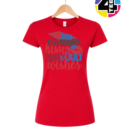 Fireworks Kisses & July Wishes Women's Tee