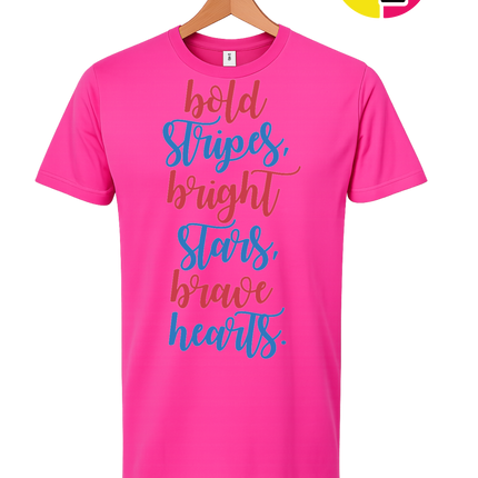 Bold Stripes Brave Hearts Tee