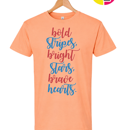 Bold Stripes Brave Hearts Tee