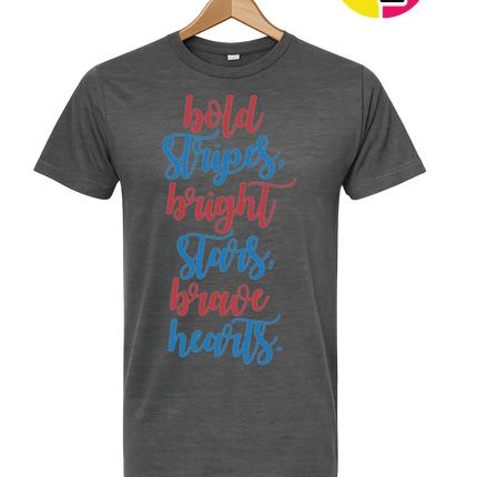 Bold Stripes Brave Hearts Tee