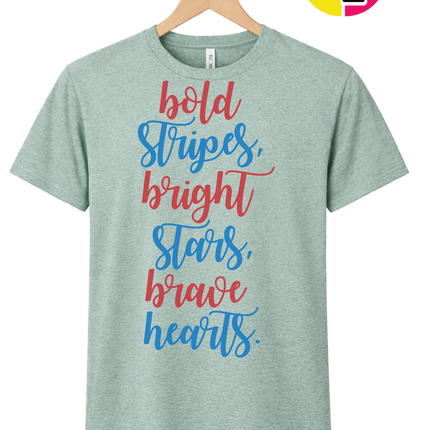 Bold Stripes Brave Hearts Tee