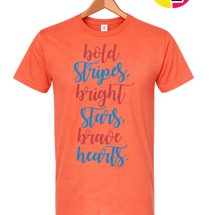 Bold Stripes Brave Hearts Tee